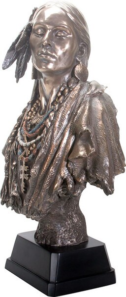 Large Native American Indian Woman Bust Side View